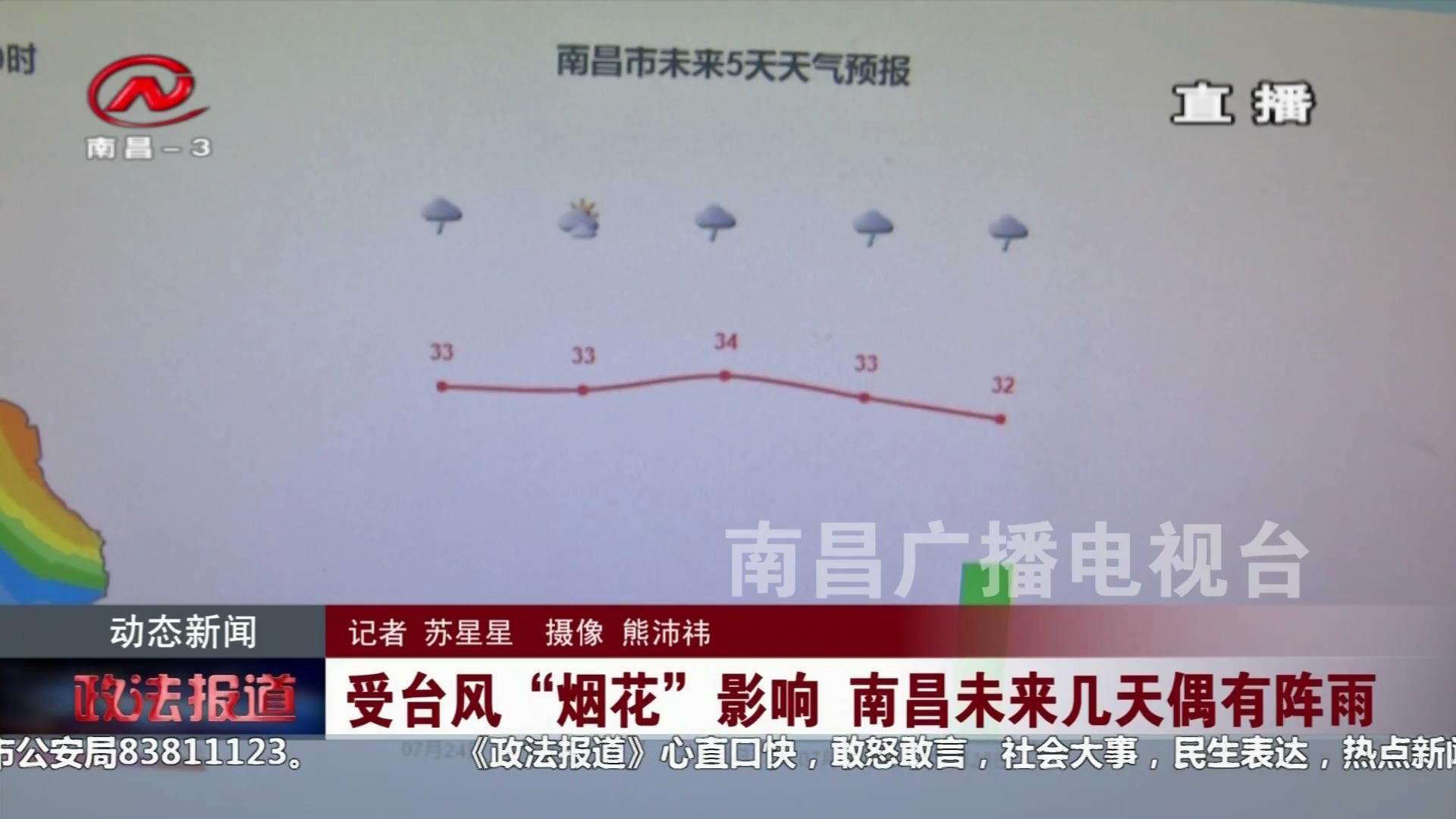 受台风“烟花”影响 南昌未来几天偶有阵雨