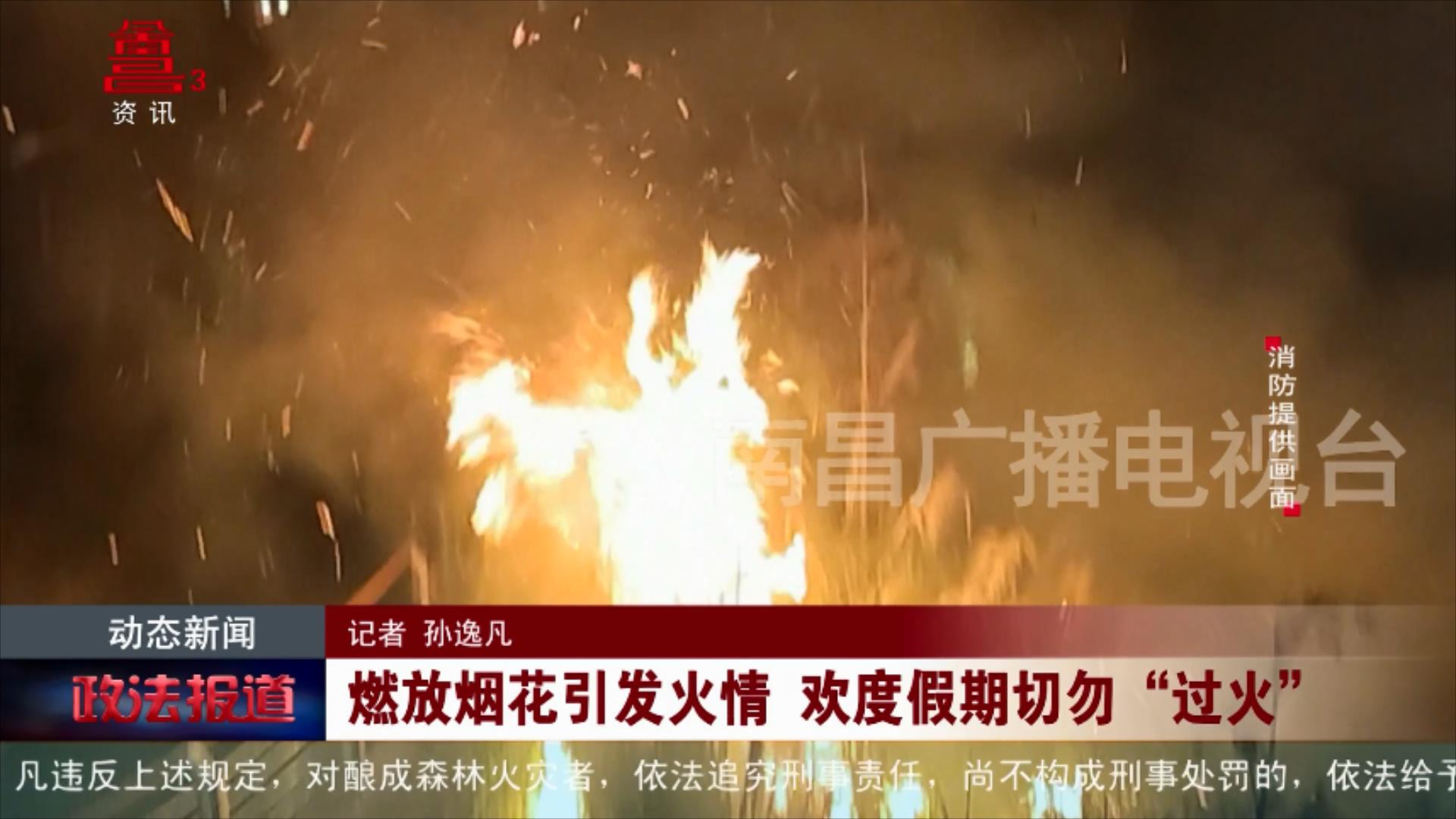 燃放烟花引发火情 欢度节日切勿“过火”