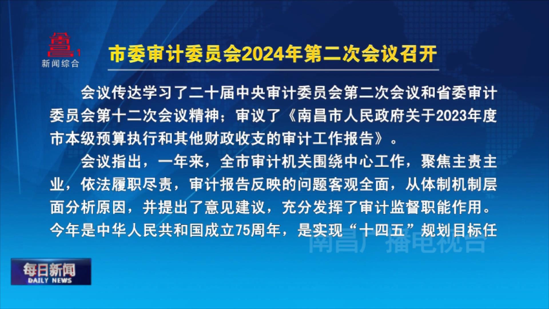 市委审计委员会2024年第二次会议召开