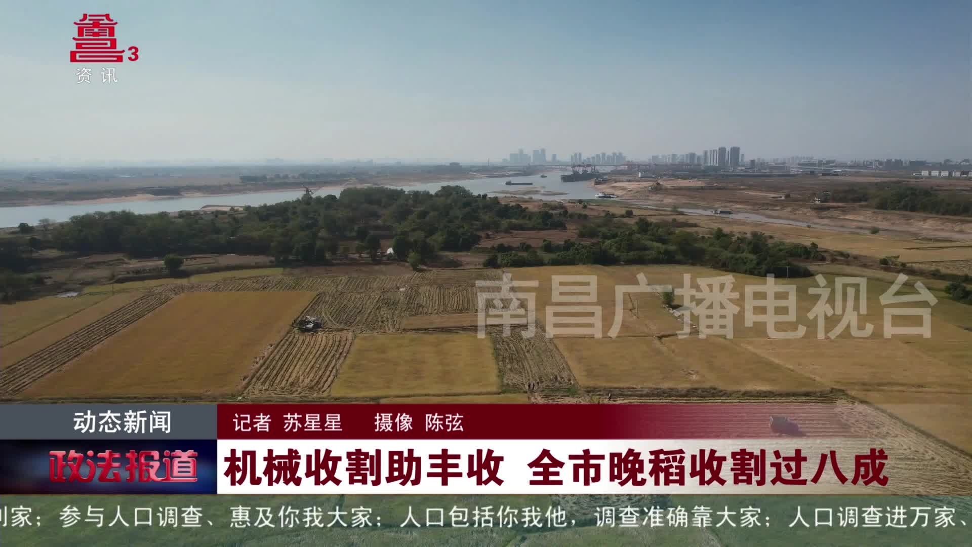机械收割助丰收 全市晚稻收割过八成