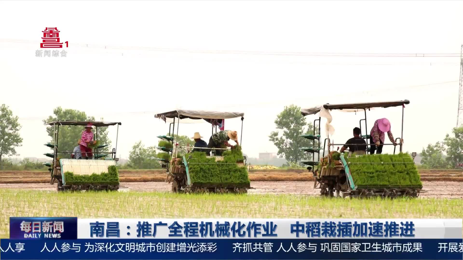 南昌：推广全程机械化作业 中稻栽插加速推进