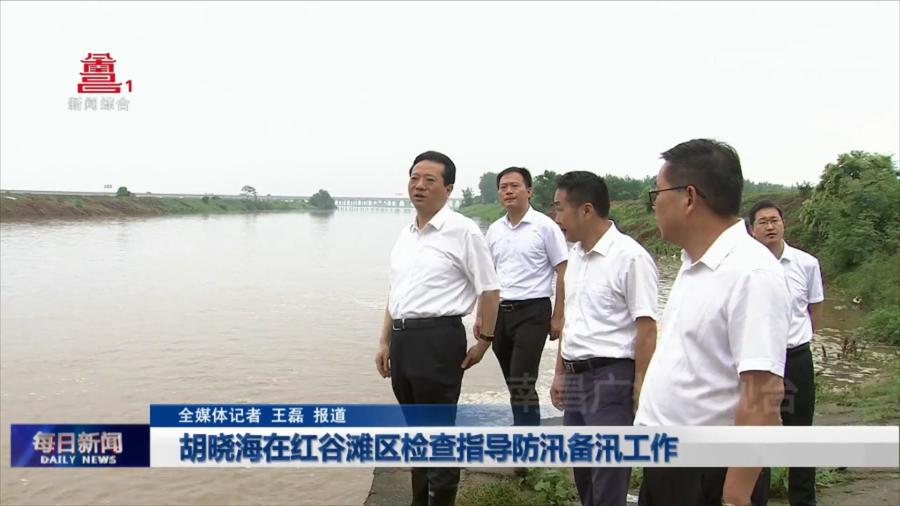 胡晓海在红谷滩区检查指导防汛备汛工作
