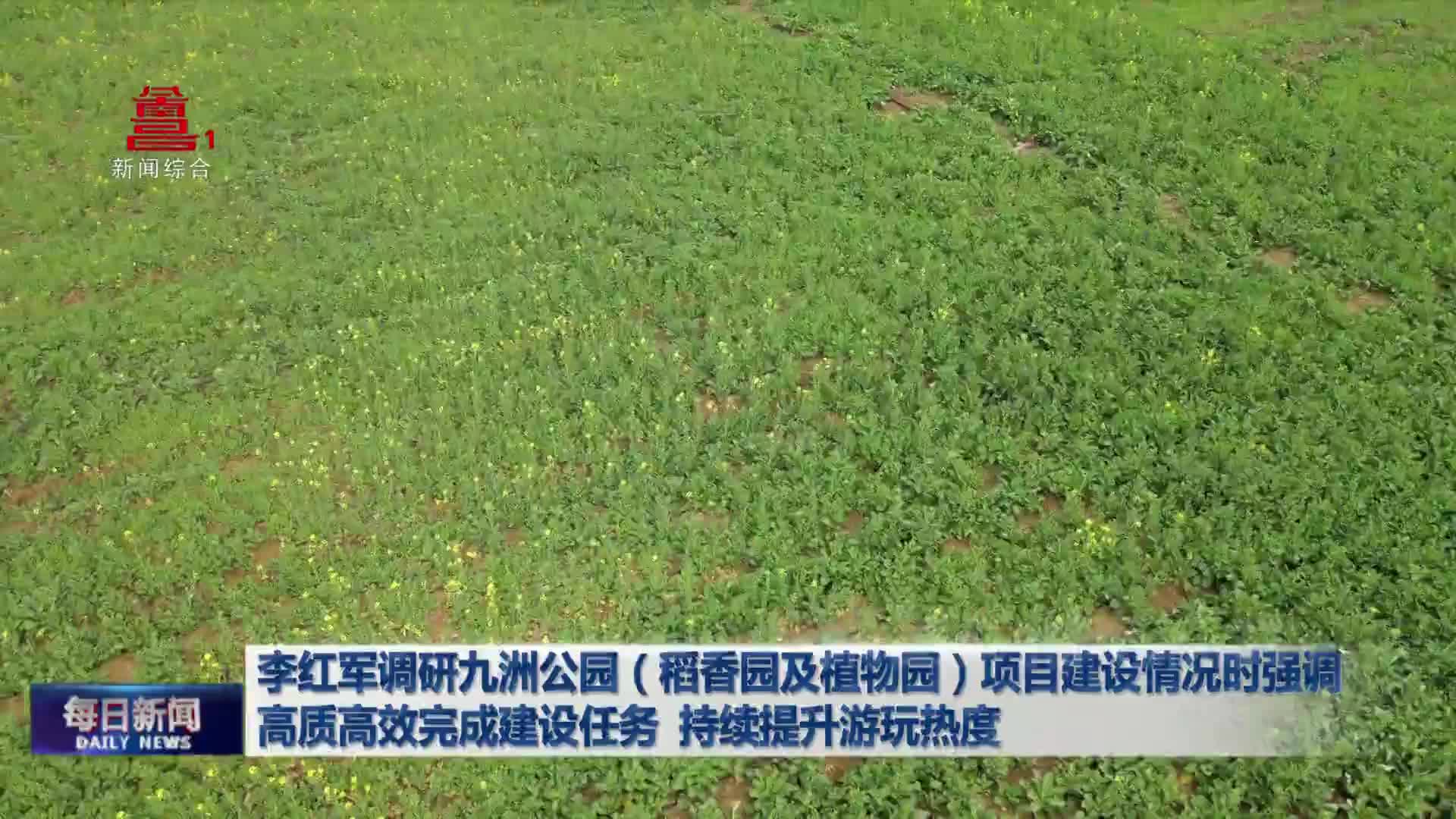李红军调研九洲公园（稻香园及植物园）项目建设情况时强调 高质高效完成建设任务 持续提升游玩热度  