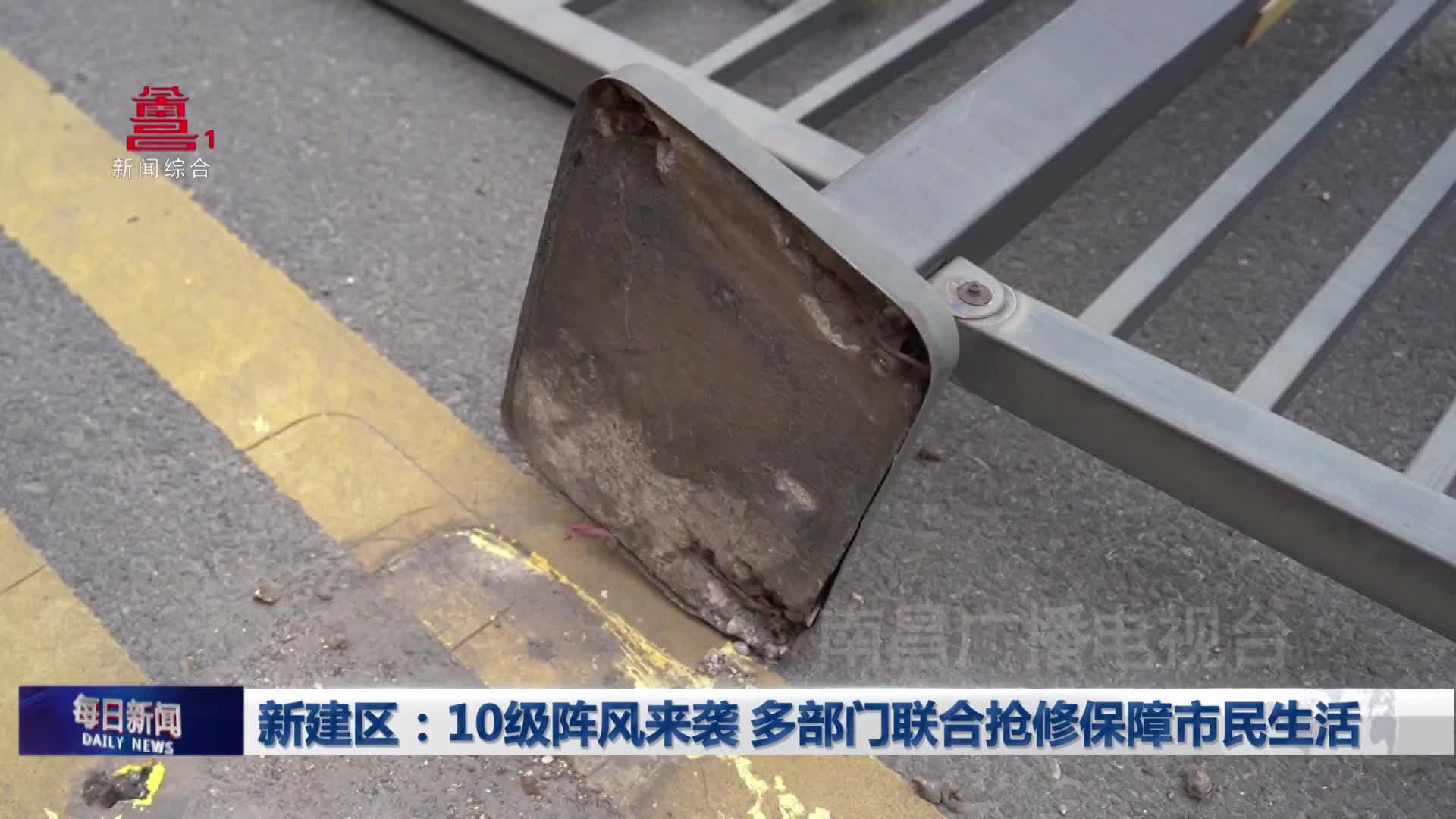 新建区：10级阵风来袭 多部门联合抢修保障市民生活