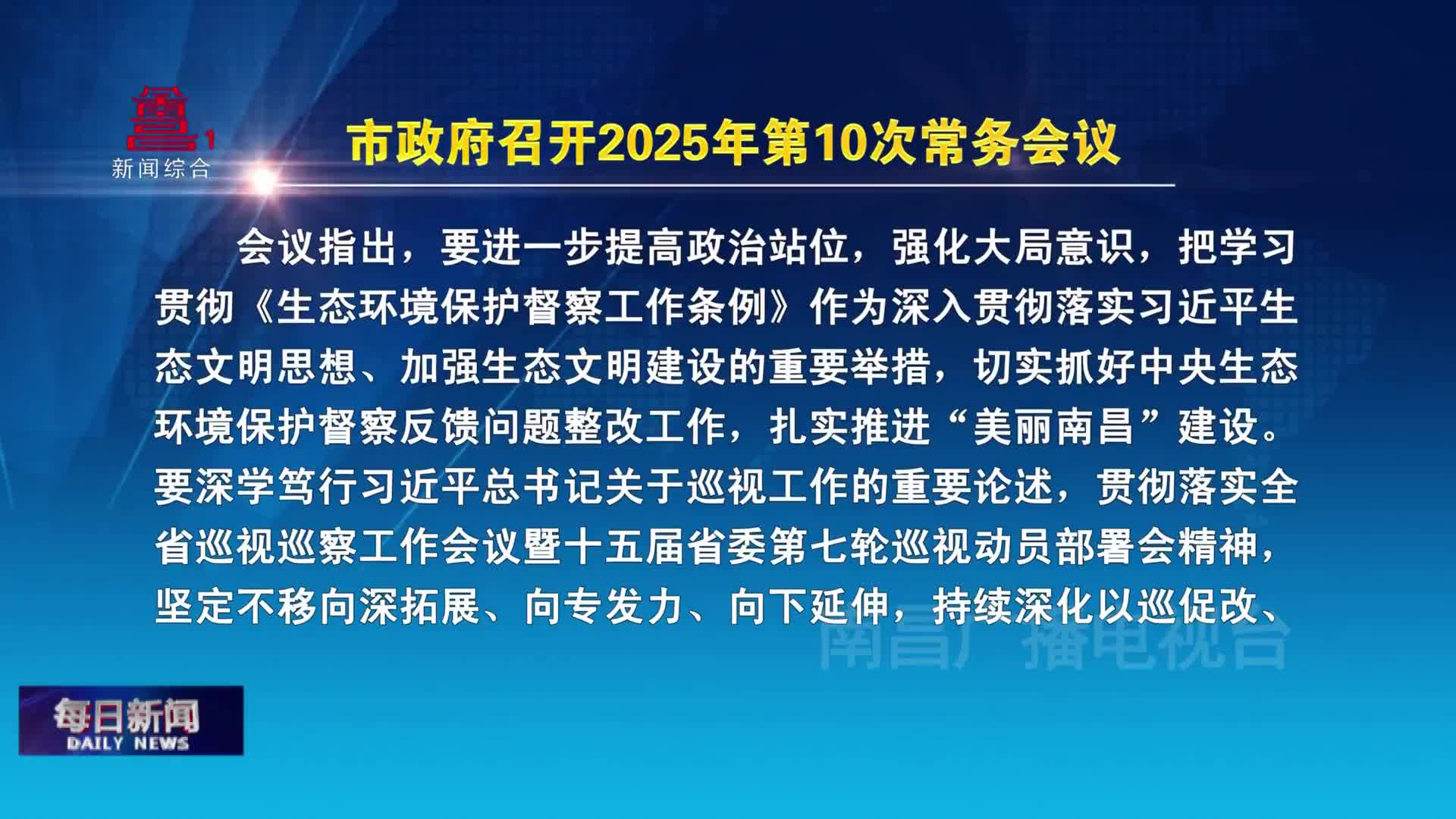 市政府召开2025年第10次常务会议
