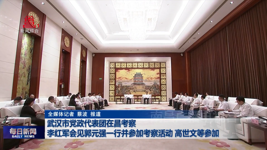 武汉市党政代表团在昌考察  李红军会见郭元强一行并参加考察活动 高世文等参加