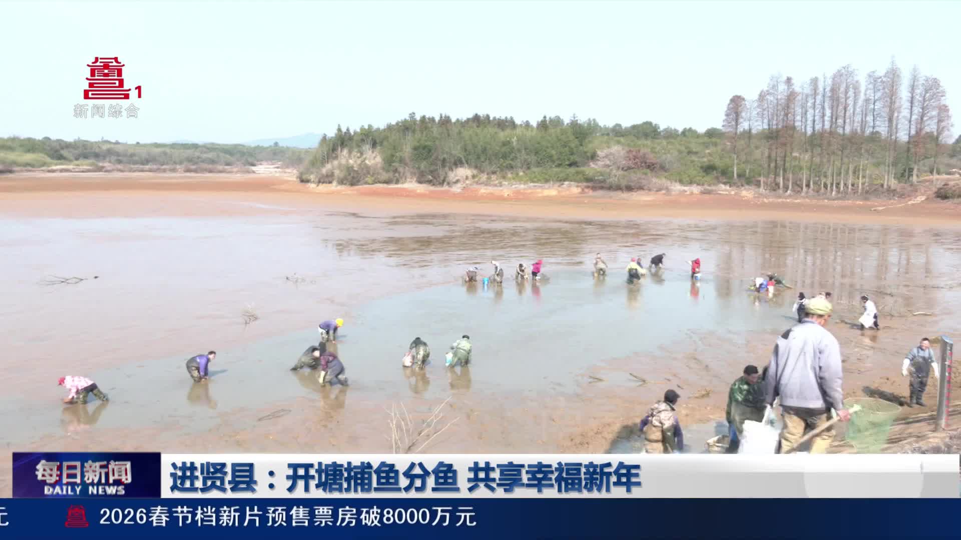 进贤县：开塘捕鱼分鱼 共享幸福新年